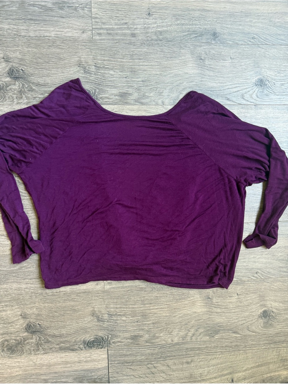 Women’s Lightweight Purple Boatneck Top open back